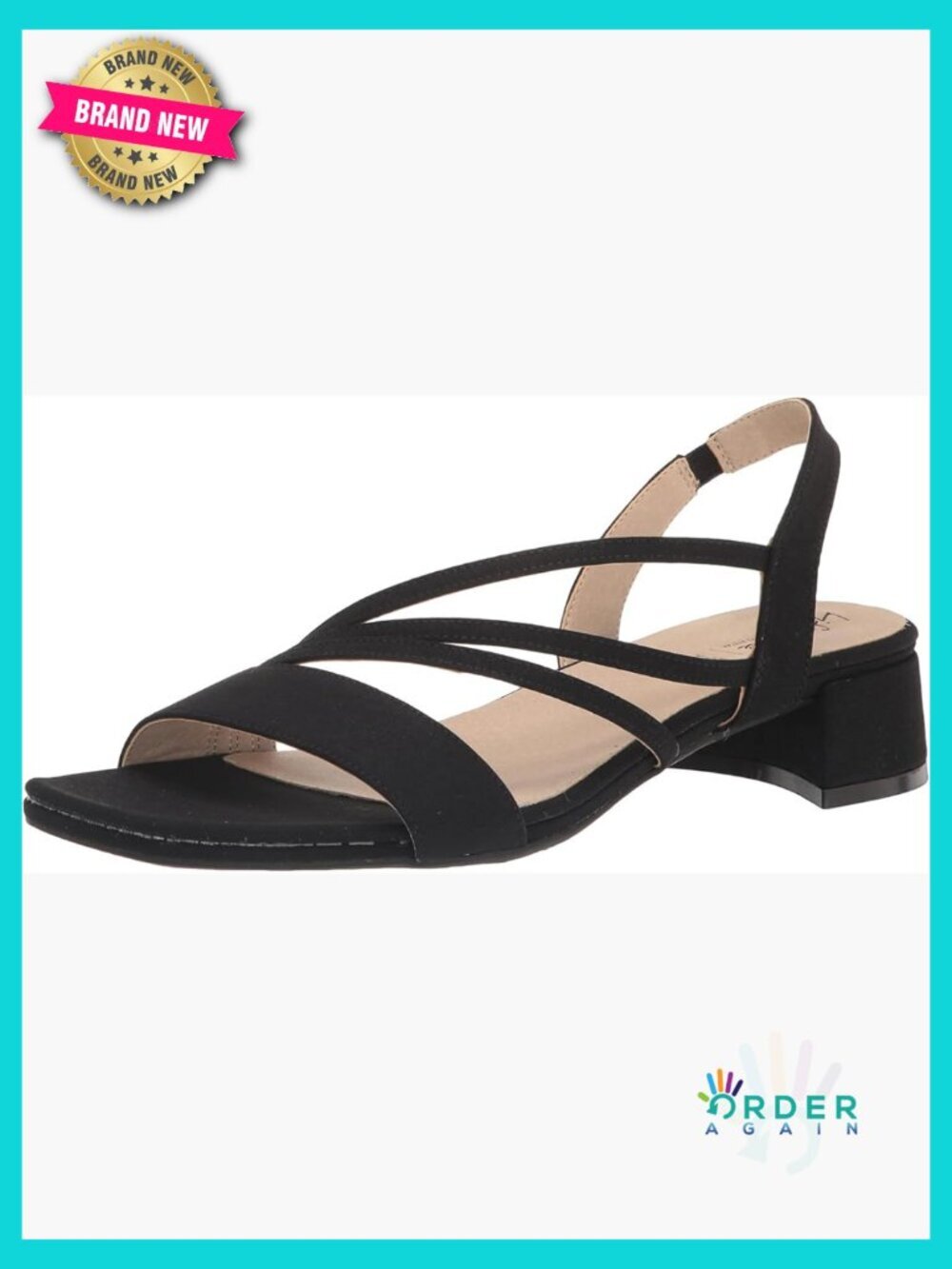 Wedge Sandals Size 7.5-8 Slingback Block Heel Square Toe Women's Casual Dress